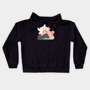 Trio Rabbit | Bailey Sean and Claude with wings | Bunniesmee Kids Hoodie